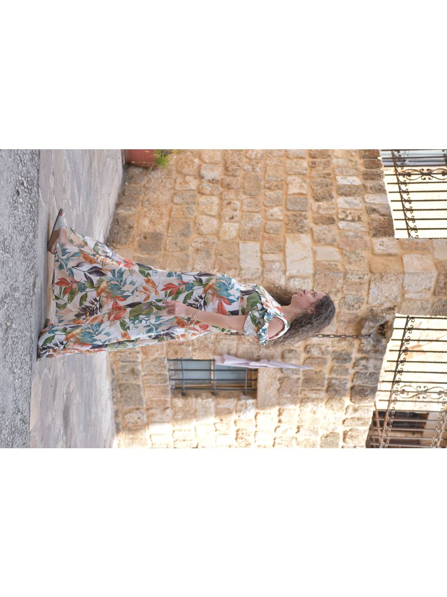 Long Ruffled Sleeves Maternity Dress