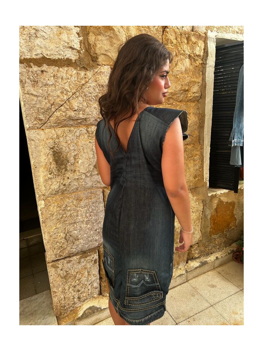denim dress upside down.