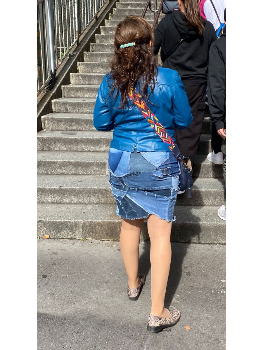 Handcrafted denim skirt
