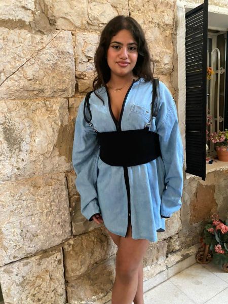 upcycled denim shirt dress