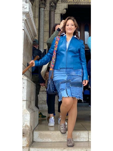 Handcrafted denim skirt